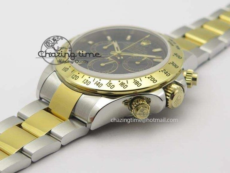 Daytona SS YG 116523 JF Best Edition Black Dial On SS YG Bracelet A7750
