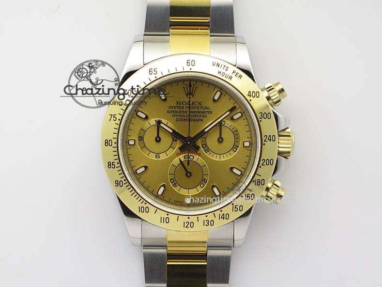 Daytona SS YG 116523 JF Best Edition Gold Dial On SS YG Bracelet A7750