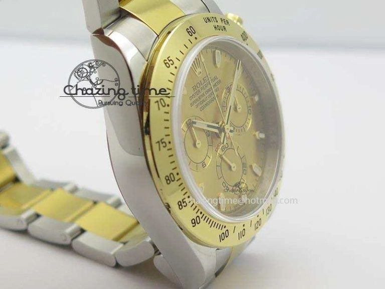 Daytona SS YG 116523 JF Best Edition Gold Dial On SS YG Bracelet A7750