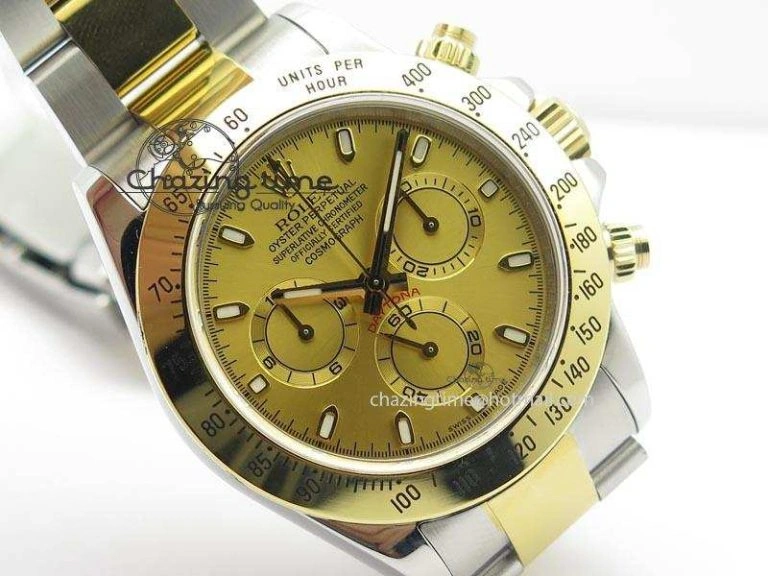 Daytona SS YG 116523 JF Best Edition Gold Dial On SS YG Bracelet A7750