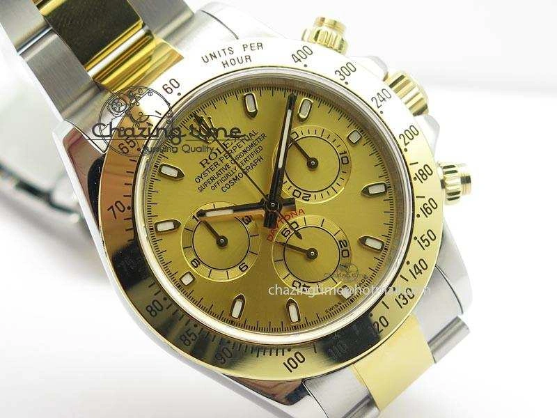 Daytona SS YG 116523 JF Best Edition Gold Dial On SS YG Bracelet A7750