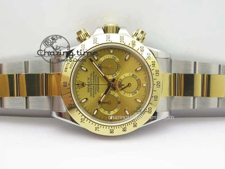 Daytona SS YG 116523 JF Best Edition Gold Dial On SS YG Bracelet A7750