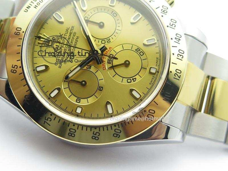 Daytona SS YG 116523 JF Best Edition Gold Dial On SS YG Bracelet A7750