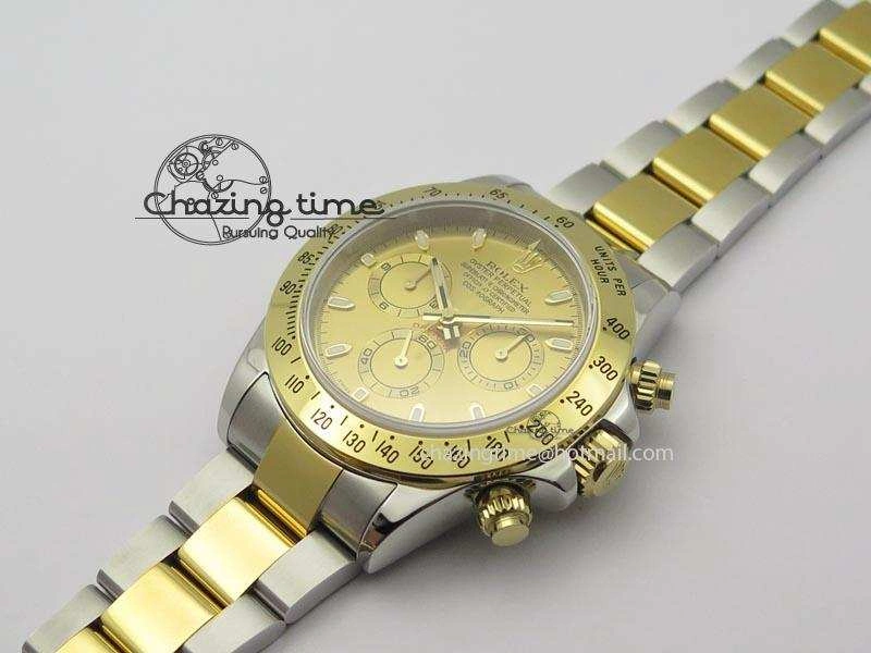 Daytona SS YG 116523 JF Best Edition Gold Dial On SS YG Bracelet A7750