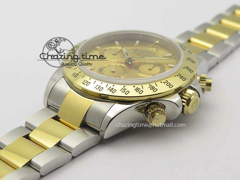 Daytona SS YG 116523 JF Best Edition Gold Dial On SS YG Bracelet A7750