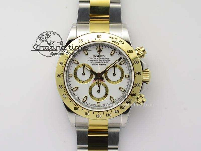 Daytona SS YG 116523 JF Best Edition White Dial On SS YG Bracelet A7750