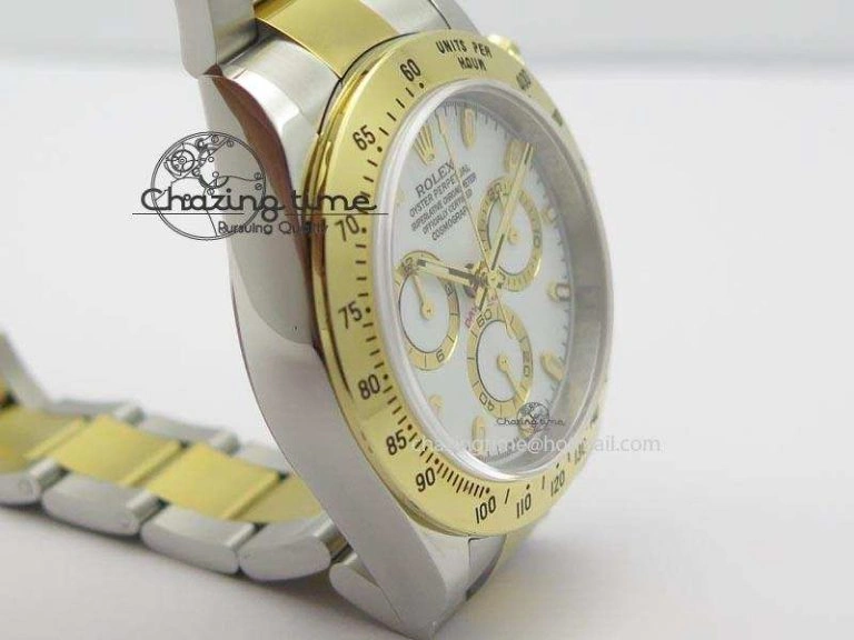 Daytona SS YG 116523 JF Best Edition White Dial On SS YG Bracelet A7750