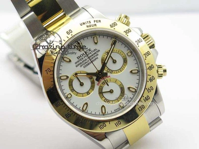 Daytona SS YG 116523 JF Best Edition White Dial On SS YG Bracelet A7750