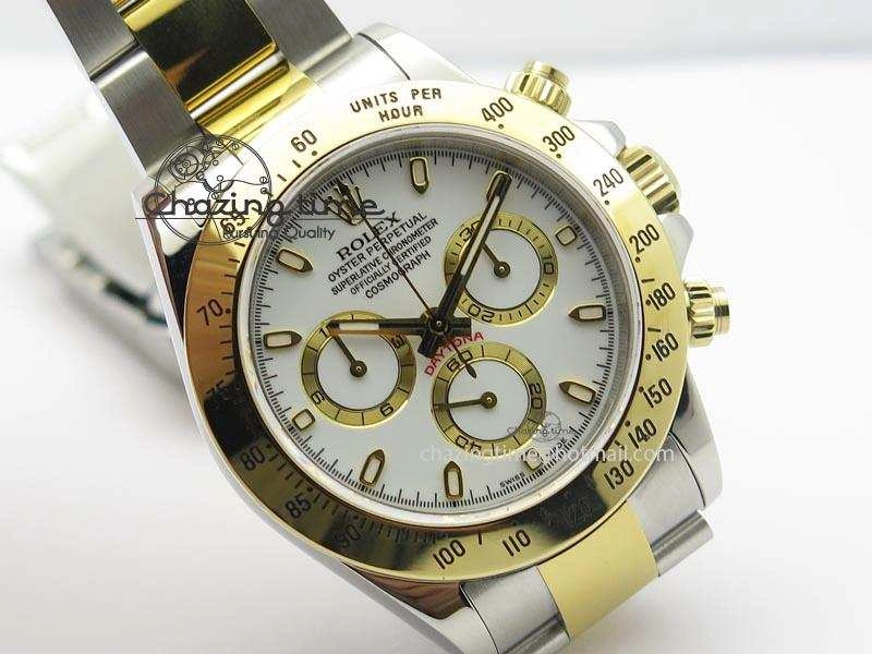 Daytona SS YG 116523 JF Best Edition White Dial On SS YG Bracelet A7750