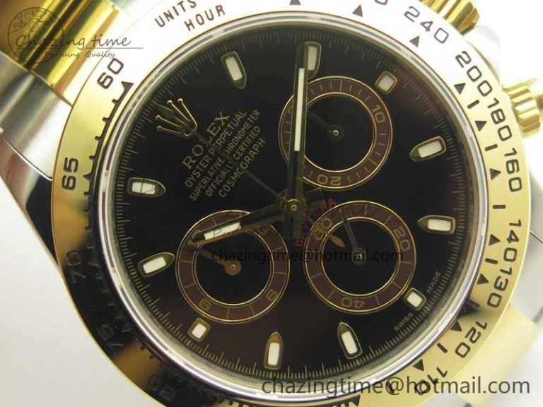 Daytona SS YG BP Maker Best Edition Black Dial On SS YG Bracelet A4130