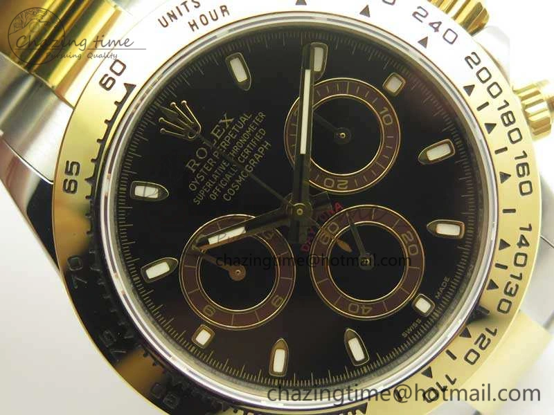 Daytona SS YG BP Maker Best Edition Black Dial On SS YG Bracelet A4130