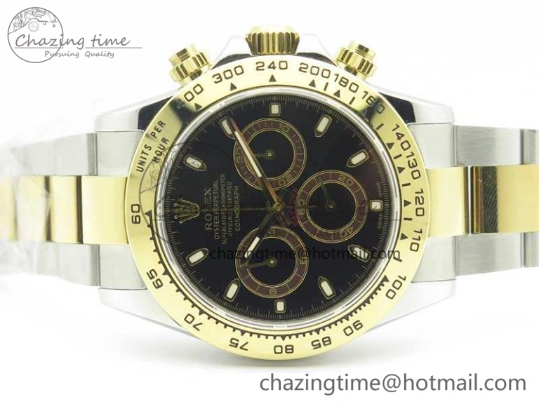 Daytona SS YG BP Maker Best Edition Black Dial On SS YG Bracelet A4130