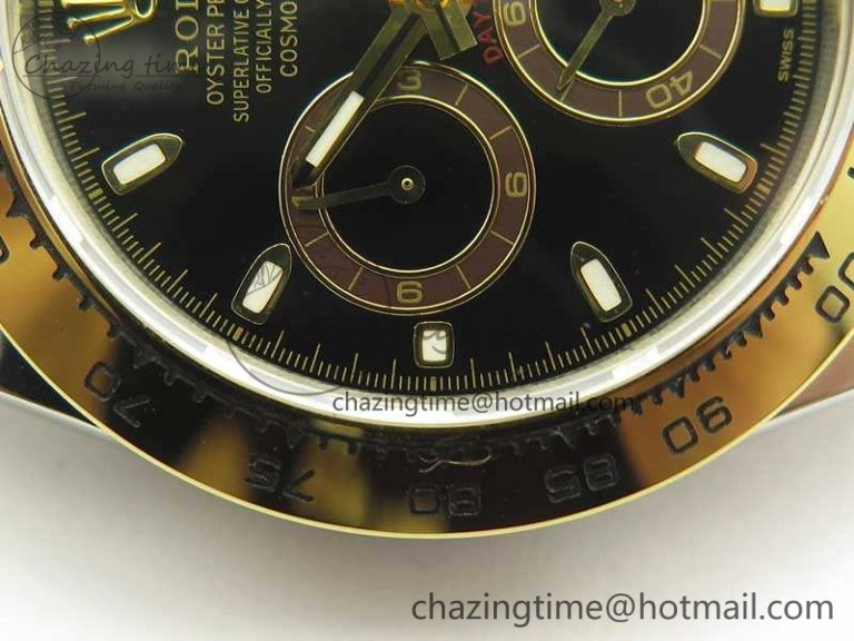 Daytona SS YG BP Maker Best Edition Black Dial On SS YG Bracelet A4130