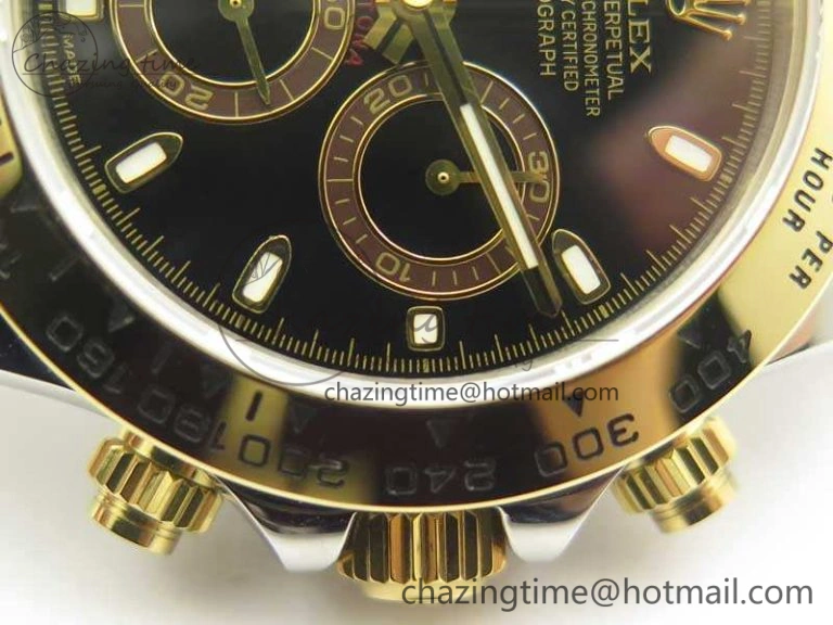 Daytona SS YG BP Maker Best Edition Black Dial On SS YG Bracelet A4130