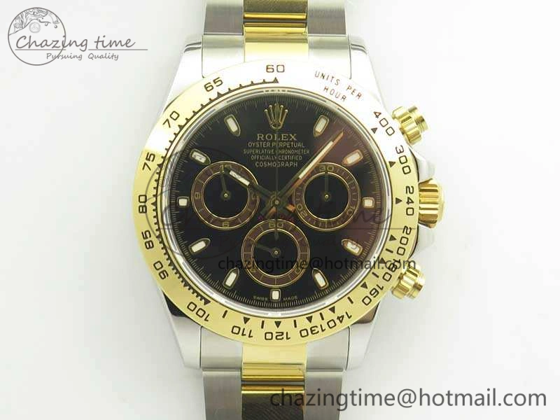 Daytona SS YG BP Maker Best Edition Black Dial On SS YG Bracelet A4130