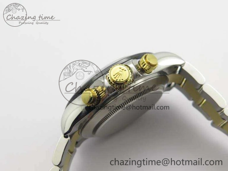Daytona SS YG Ceramic Bezel JH Best Edition Gold Dial On SS YG Bracelet A7750
