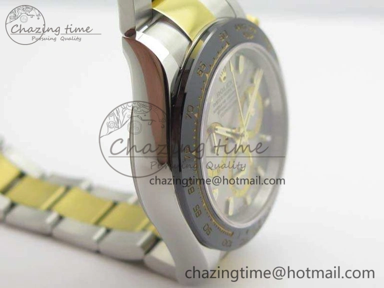 Daytona SS YG Ceramic Bezel JH Best Edition Sliver Gray Dial On SS YG Bracelet A7750