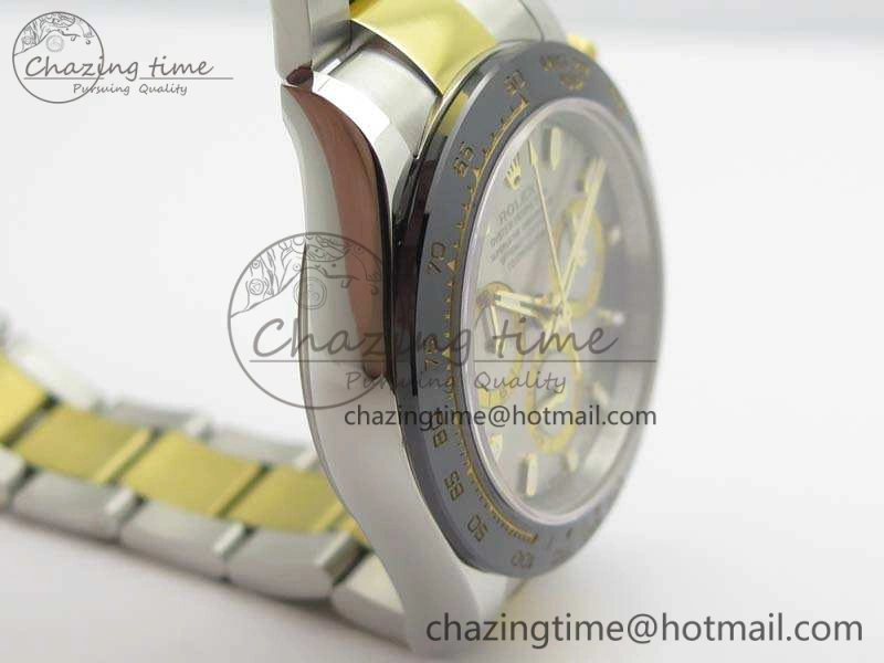 Daytona SS YG Ceramic Bezel JH Best Edition Sliver Gray Dial On SS YG Bracelet A7750