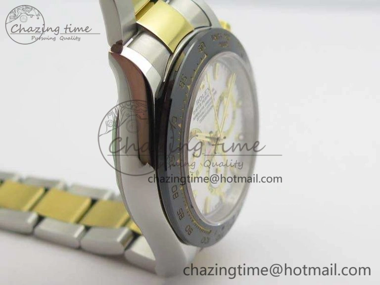 Daytona SS YG Ceramic Bezel JH Best Edition White Dial On SS YG Bracelet A7750