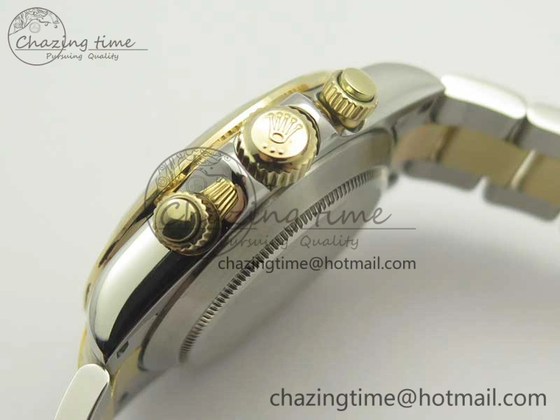 Daytona SS YG TW 116523 Wrapped V2 1:1 Best Edition Gold Dial Diamonds Markers on SS Bracelet A7750