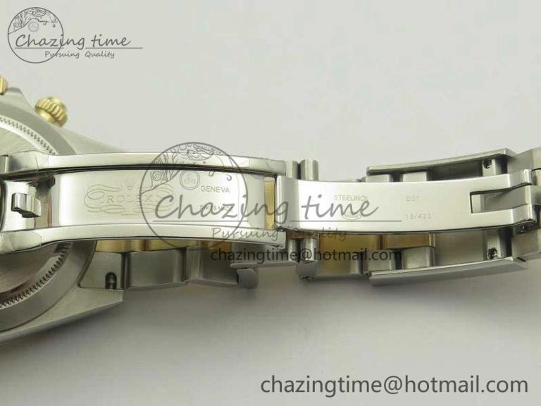 Daytona SS YG TW 116523 Wrapped V2 1:1 Best Edition Gold Dial Diamonds Markers on SS Bracelet A7750