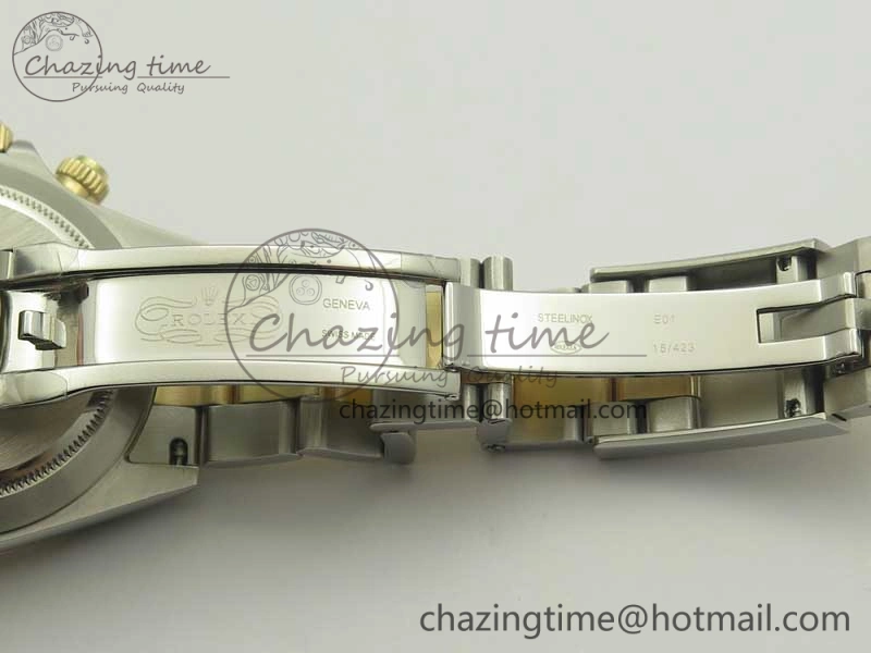 Daytona SS YG TW 116523 Wrapped V2 1:1 Best Edition Gold Dial Diamonds Markers on SS Bracelet A7750