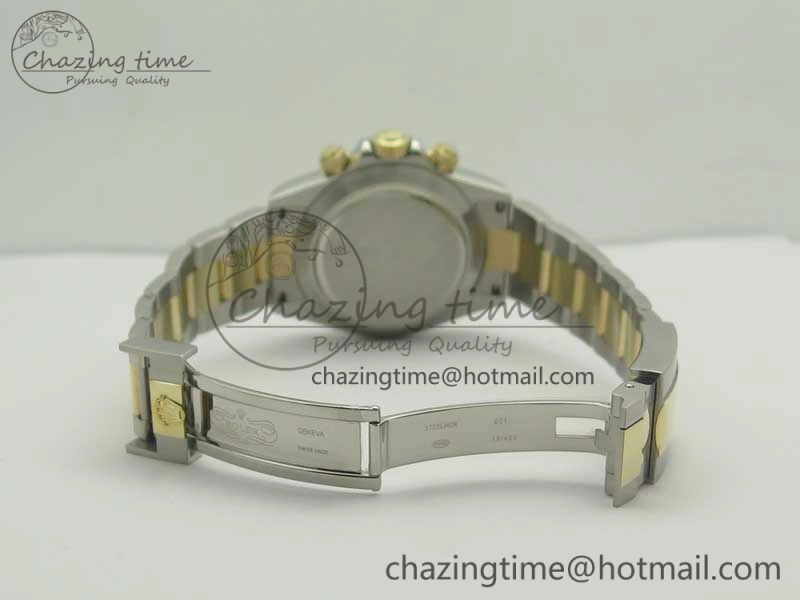 Daytona SS YG TW 116523 Wrapped V2 1:1 Best Edition Gold Dial Diamonds Markers on SS Bracelet A7750
