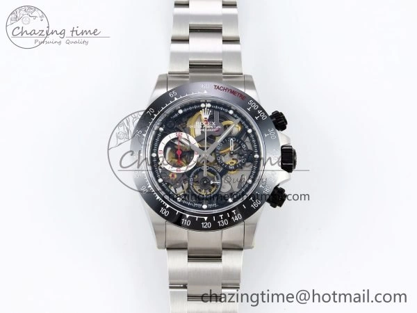 Daytona Skeleton SONIC Best Edition Ceramic Bezel Skeleton Dial on SS Oyster Bracelet SA4130