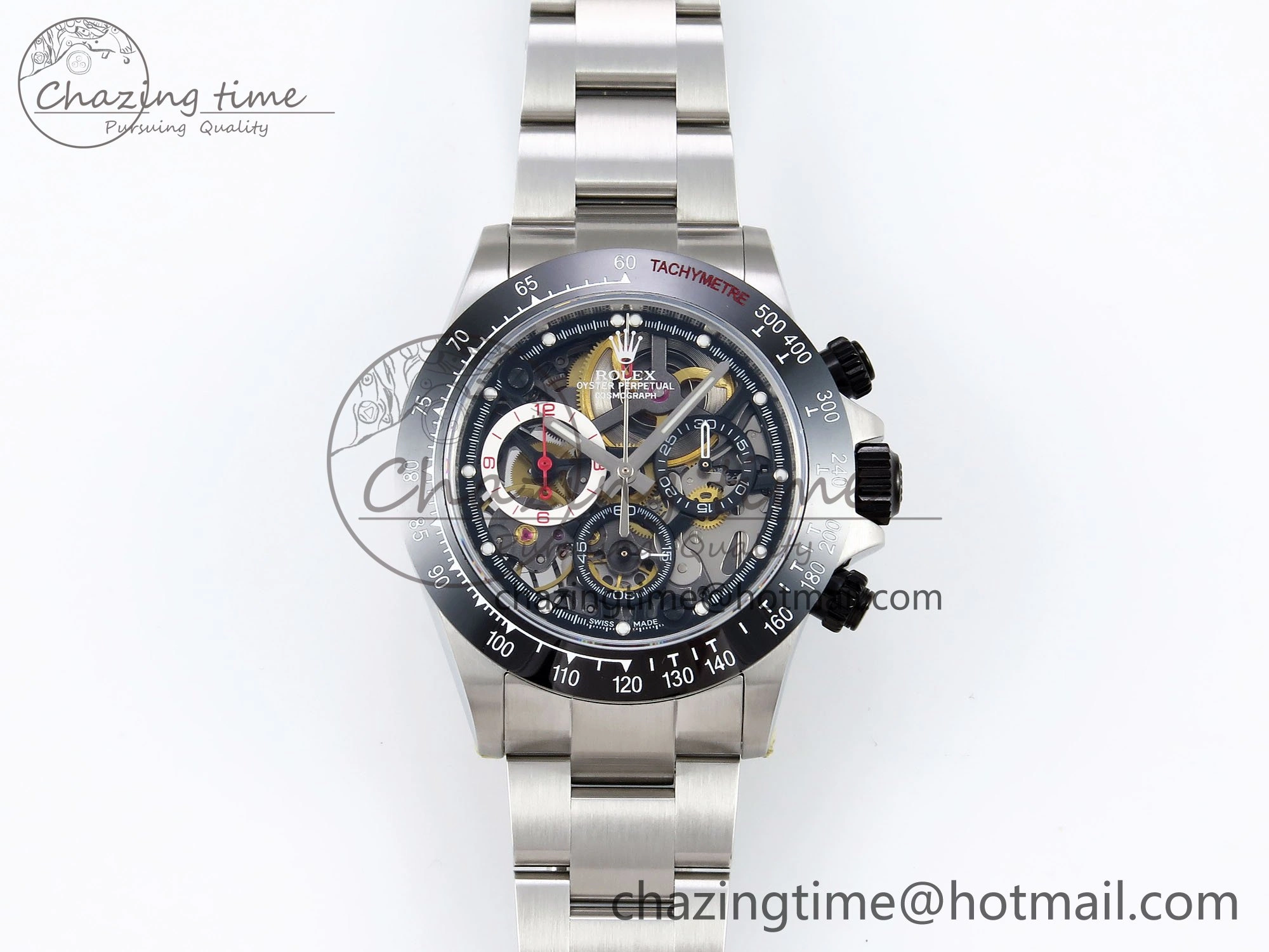 Daytona Skeleton SONIC Best Edition Ceramic Bezel Skeleton Dial on SS Oyster Bracelet SA4130