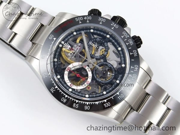 Daytona Skeleton SONIC Best Edition Ceramic Bezel Skeleton Dial on SS Oyster Bracelet SA4130