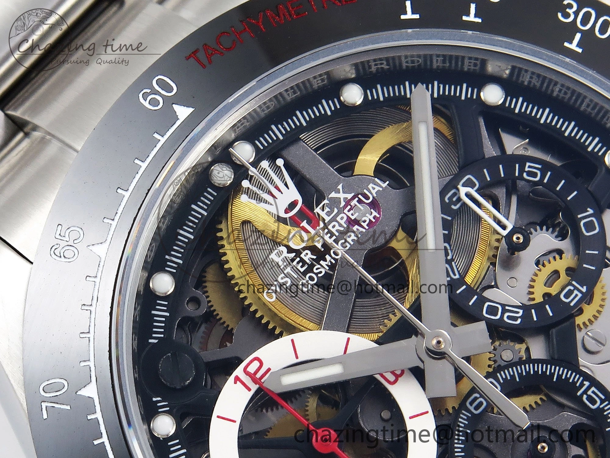 Daytona Skeleton SONIC Best Edition Ceramic Bezel Skeleton Dial on SS Oyster Bracelet SA4130