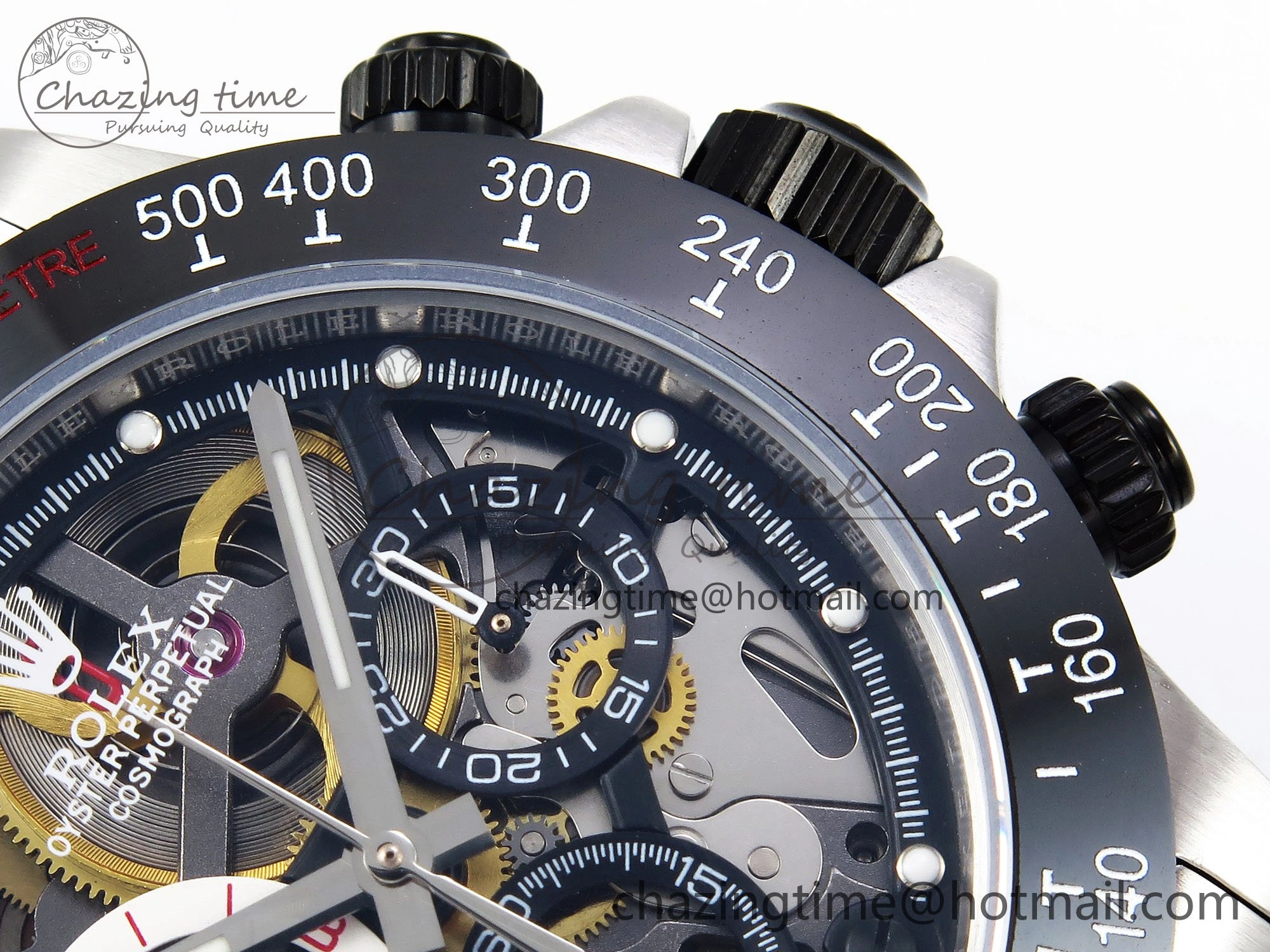 Daytona Skeleton SONIC Best Edition Ceramic Bezel Skeleton Dial on SS Oyster Bracelet SA4130