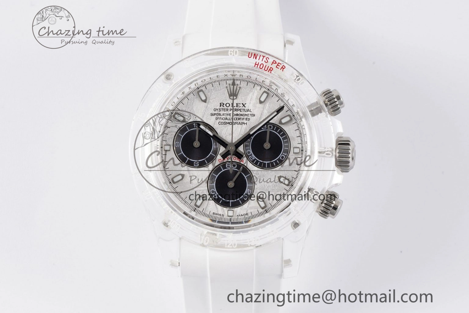 Daytona Transparent IPK Best Edition Meteorite Dial on White Rubber Strap SA4130