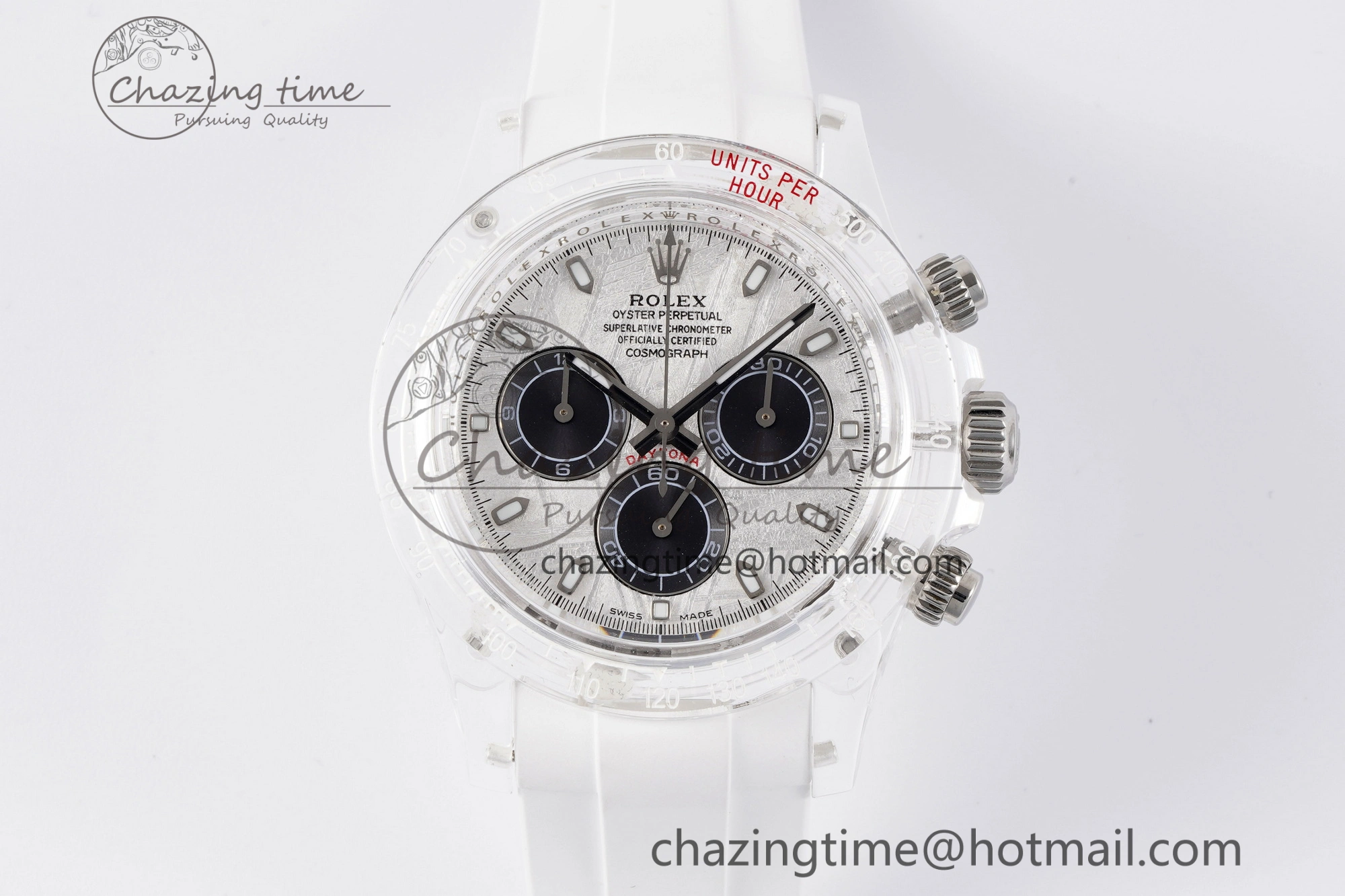 Daytona Transparent IPK Best Edition Meteorite Dial on White Rubber Strap SA4130