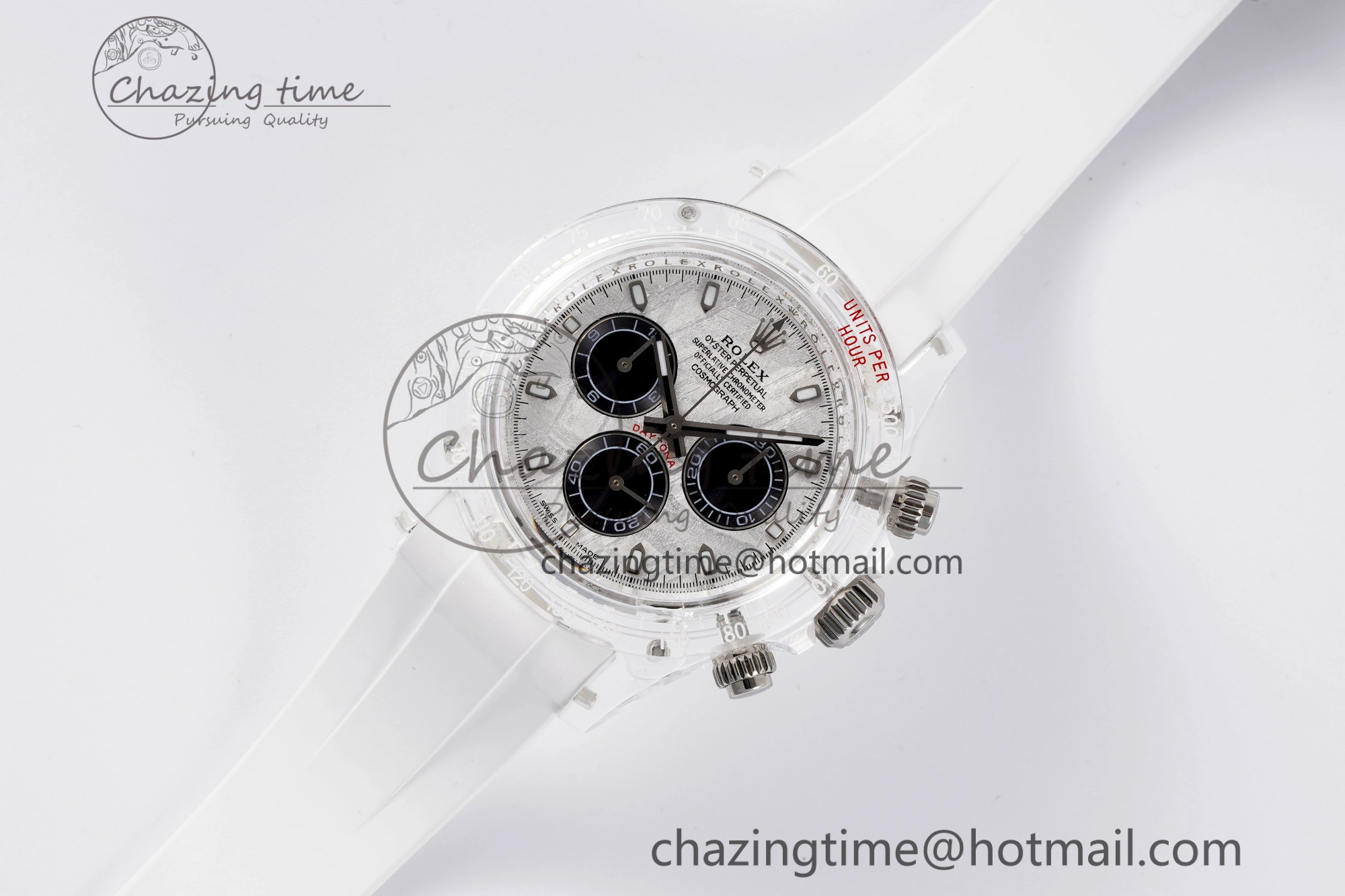 Daytona Transparent IPK Best Edition Meteorite Dial on White Rubber Strap SA4130
