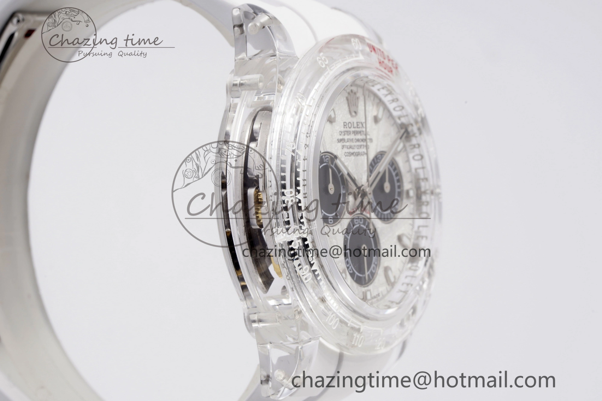 Daytona Transparent IPK Best Edition Meteorite Dial on White Rubber Strap SA4130