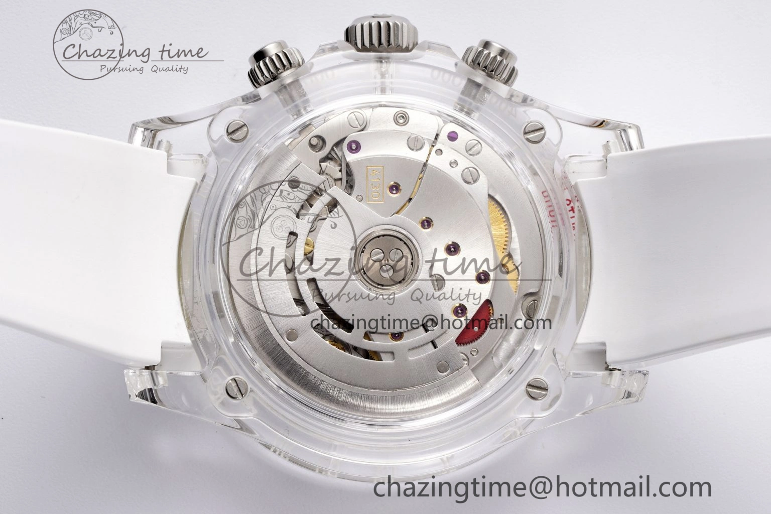 Daytona Transparent IPK Best Edition Meteorite Dial on White Rubber Strap SA4130