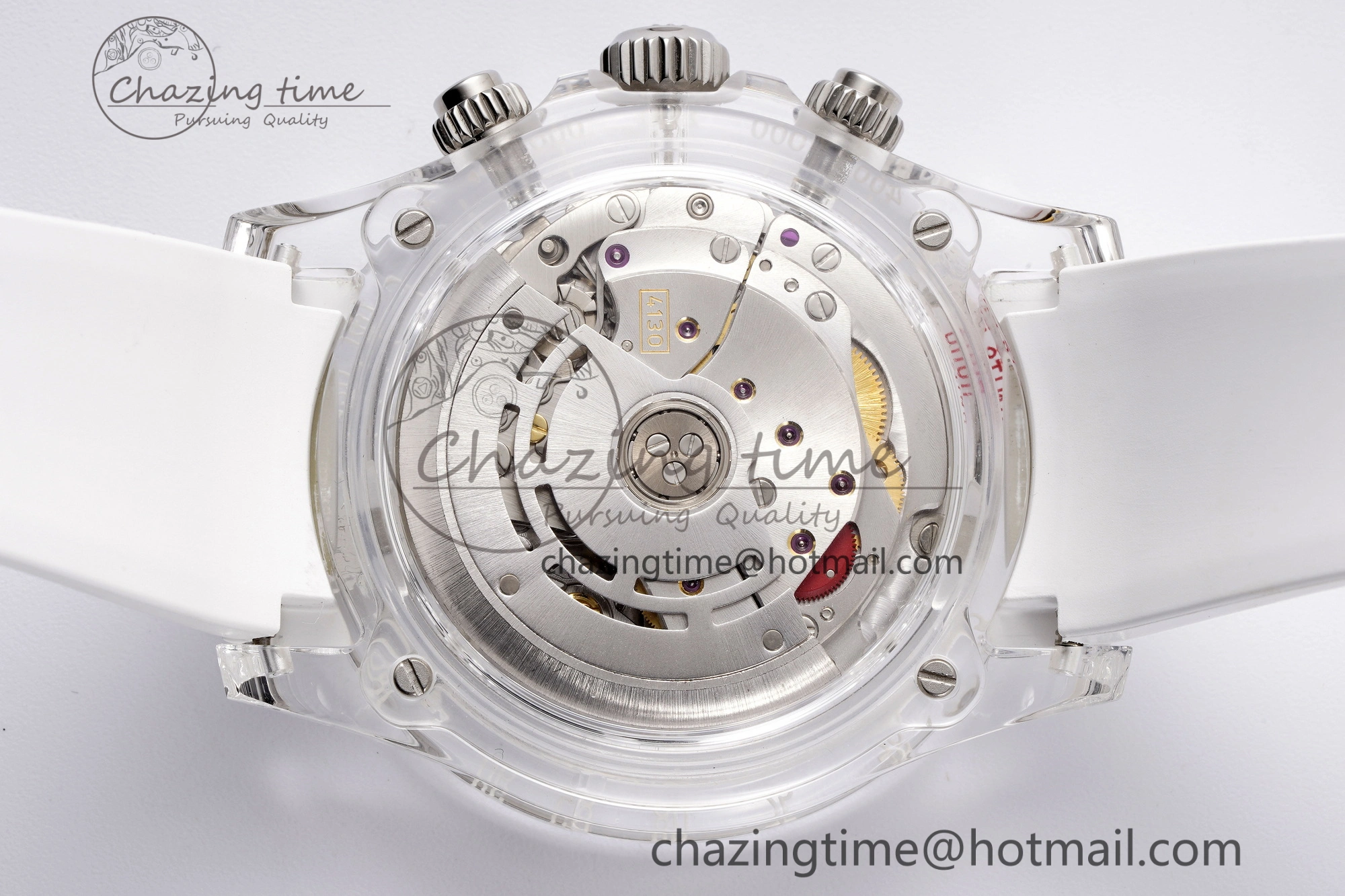 Daytona Transparent IPK Best Edition Meteorite Dial on White Rubber Strap SA4130