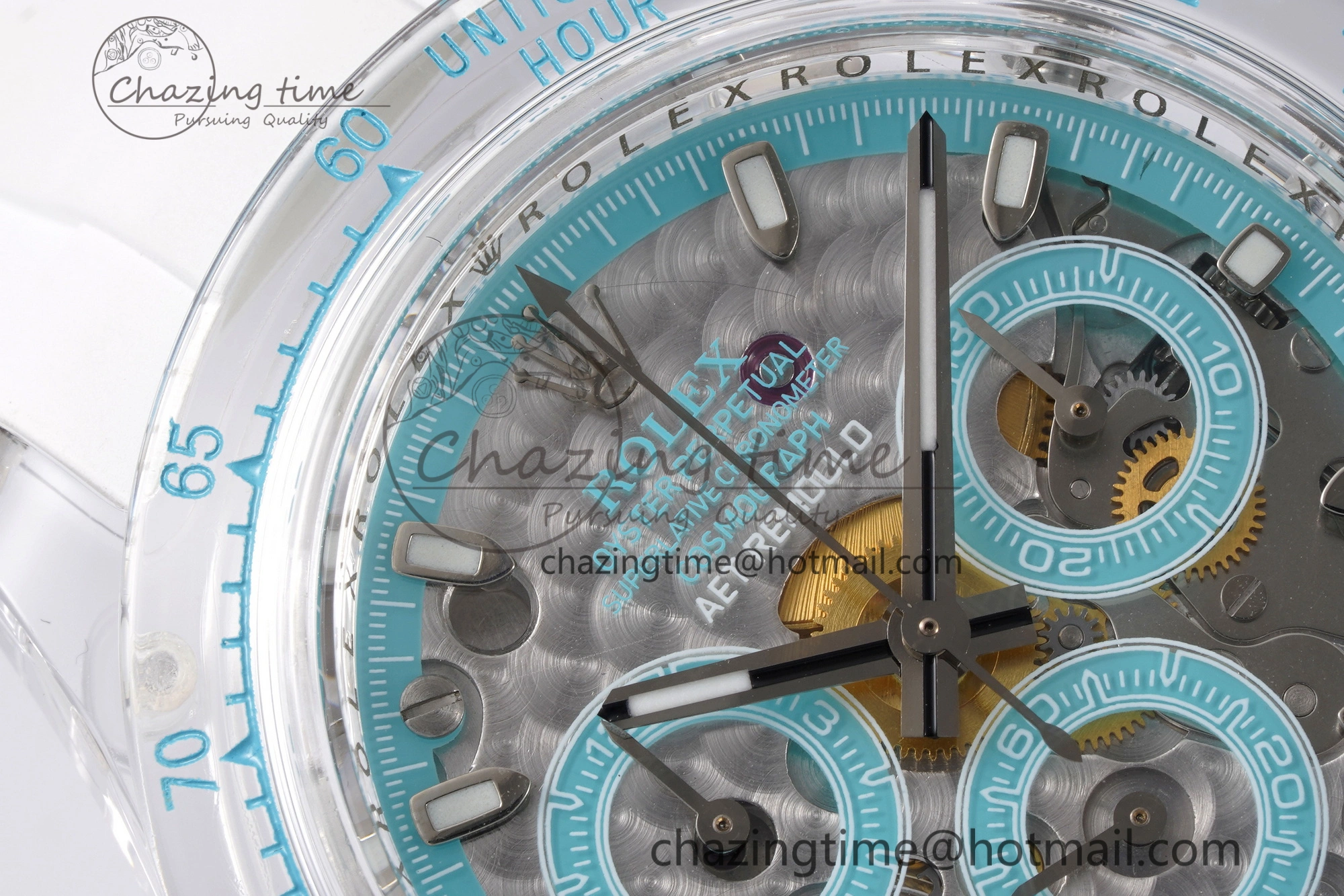 Daytona Transparent IPK Best Edition Transparent Blue Dial on White Rubber Strap SA4130