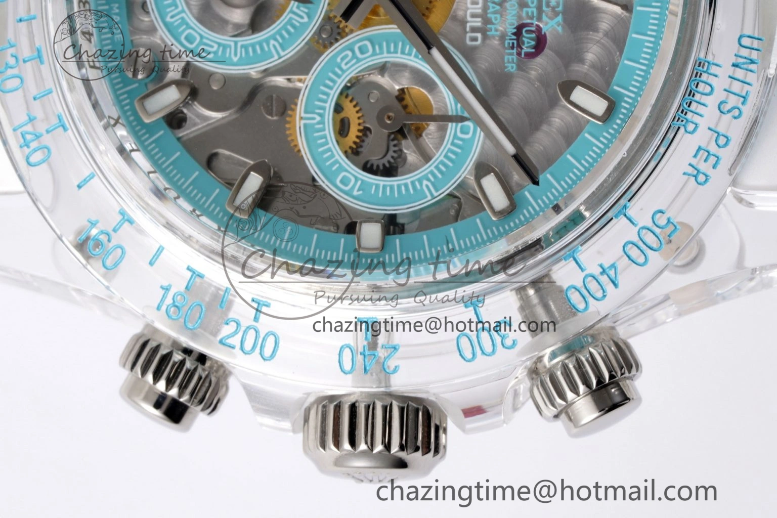 Daytona Transparent IPK Best Edition Transparent Blue Dial on White Rubber Strap SA4130