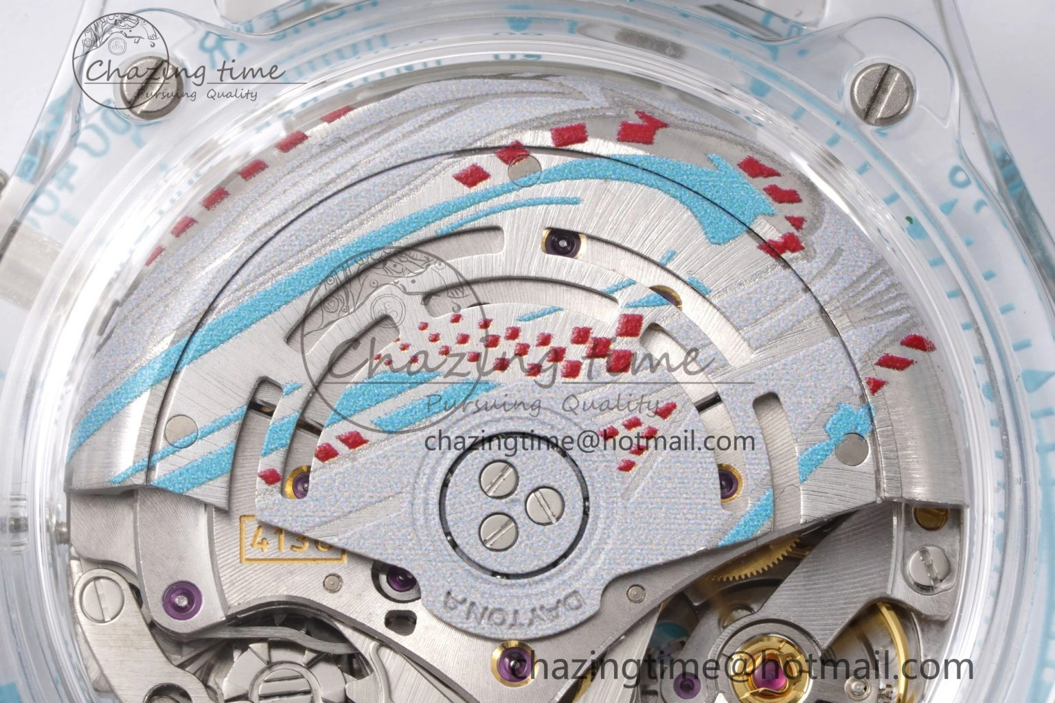 Daytona Transparent IPK Best Edition Transparent Blue Dial on White Rubber Strap SA4130