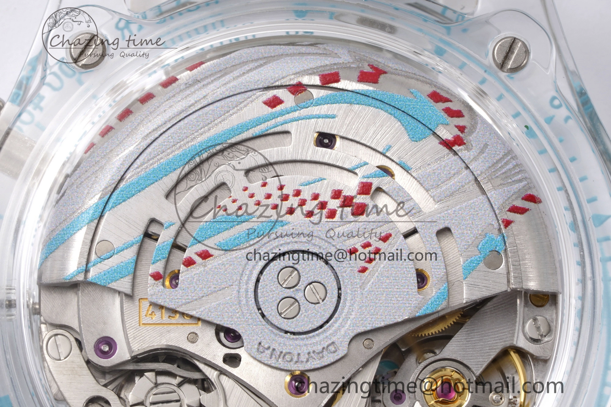 Daytona Transparent IPK Best Edition Transparent Blue Dial on White Rubber Strap SA4130