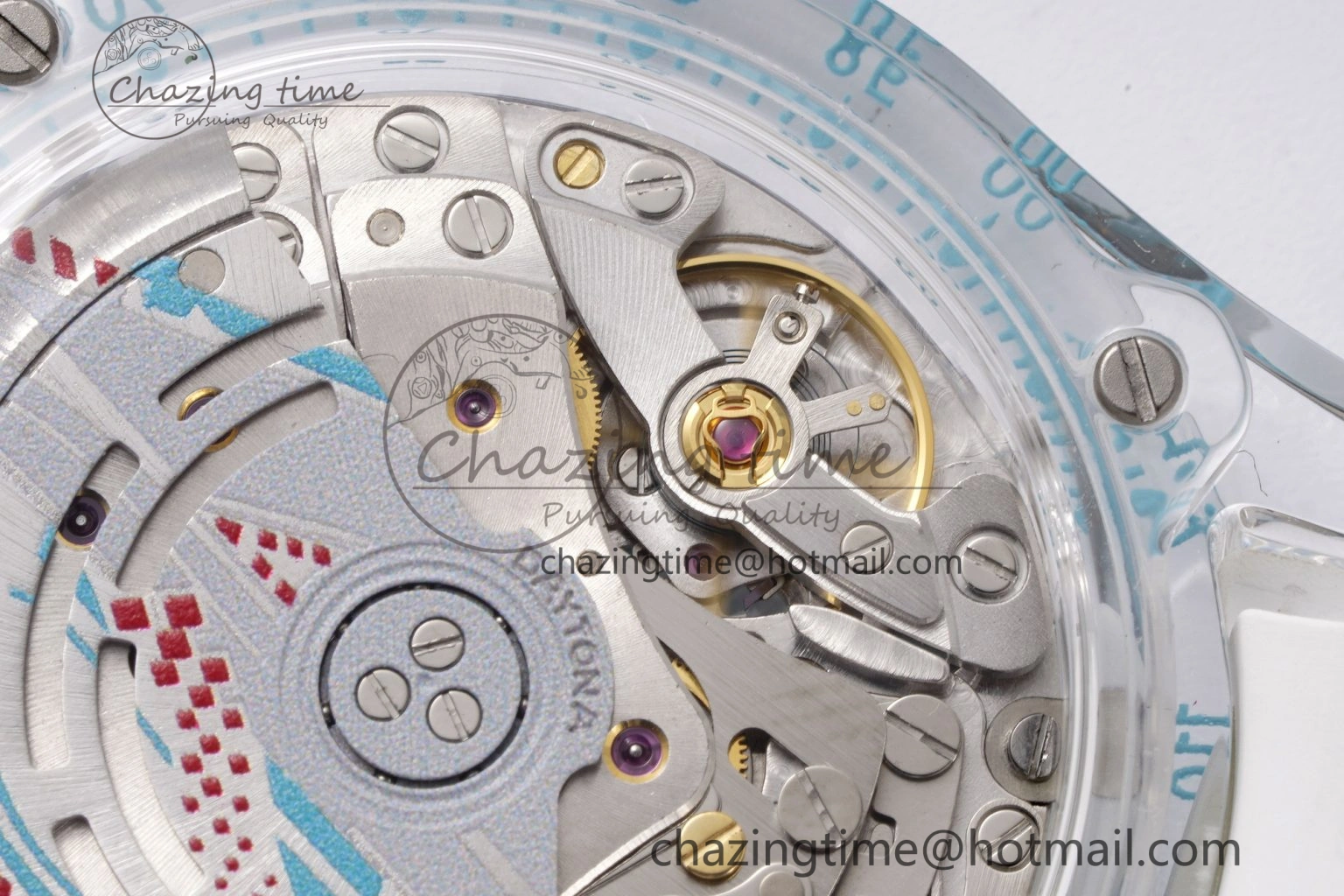 Daytona Transparent IPK Best Edition Transparent Blue Dial on White Rubber Strap SA4130