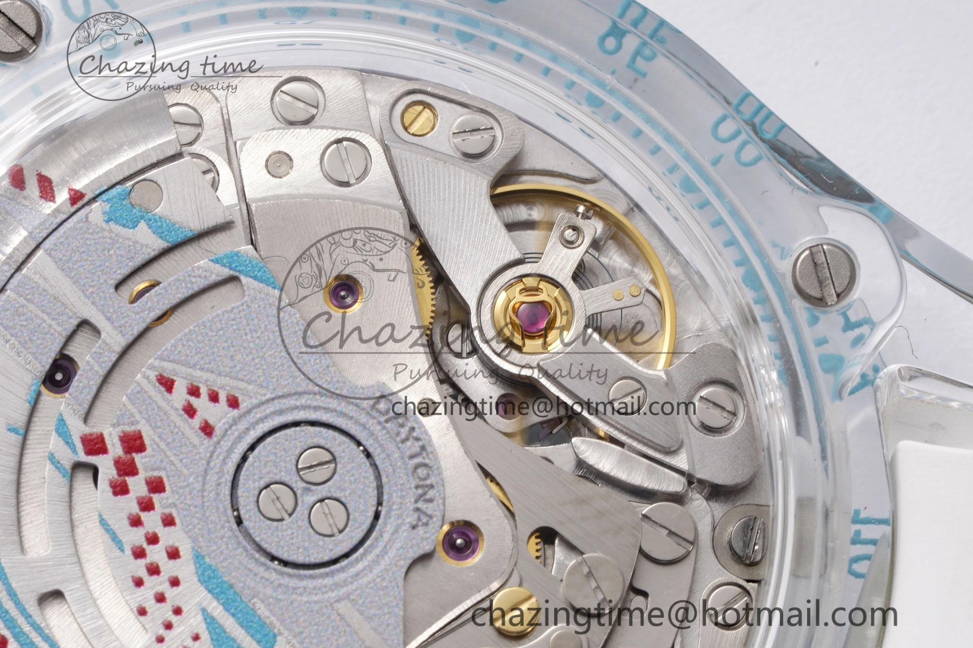 Daytona Transparent IPK Best Edition Transparent Blue Dial on White Rubber Strap SA4130
