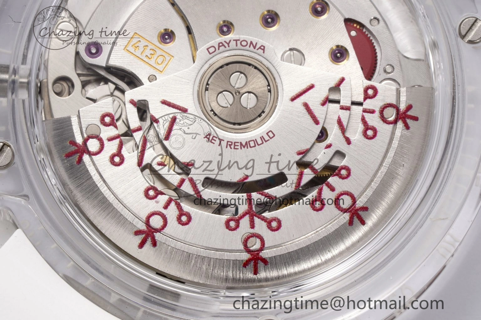 Daytona Transparent IPK Best Edition Transparent Red Dial on White Rubber Strap SA4130