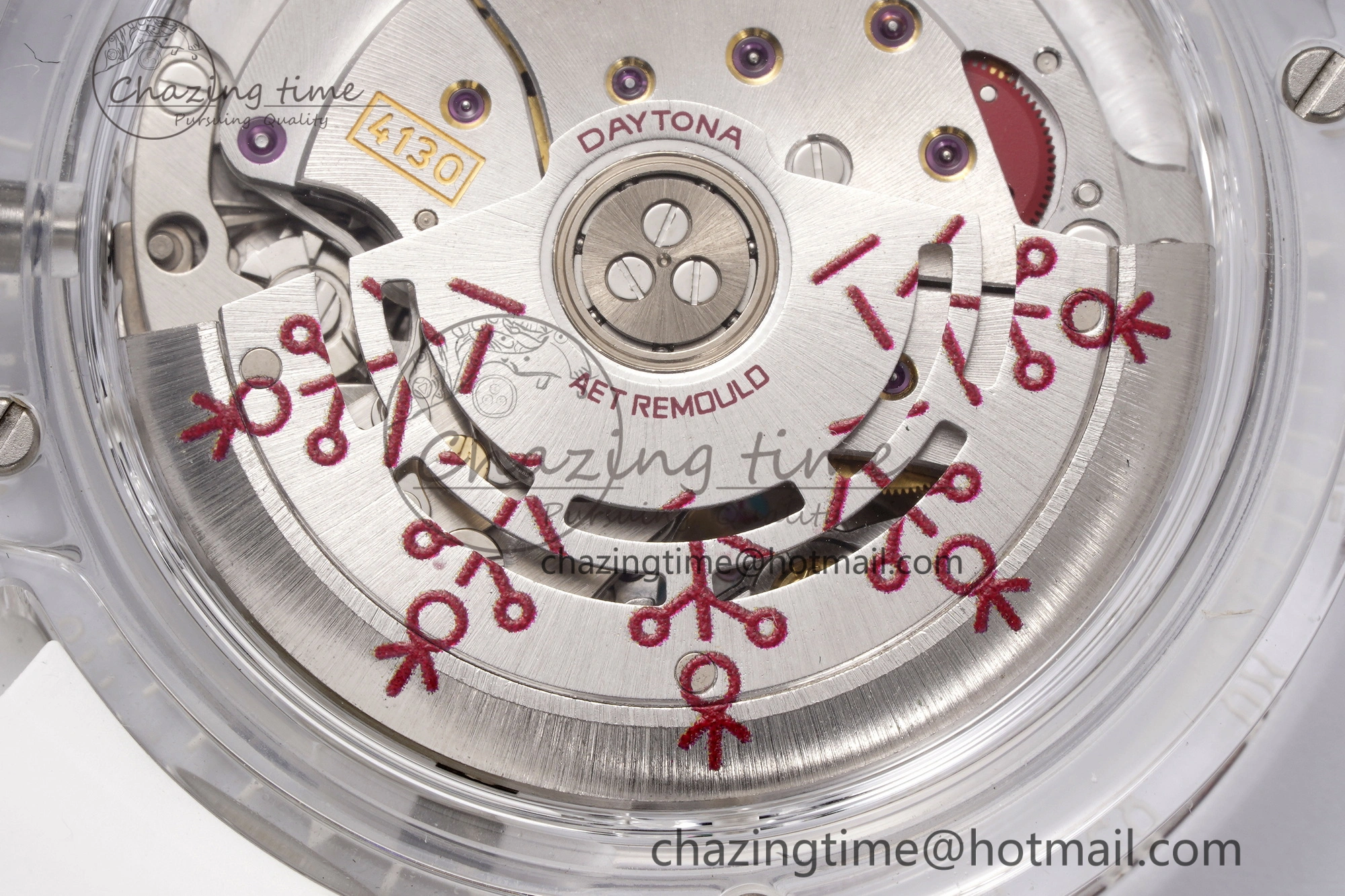 Daytona Transparent IPK Best Edition Transparent Red Dial on White Rubber Strap SA4130