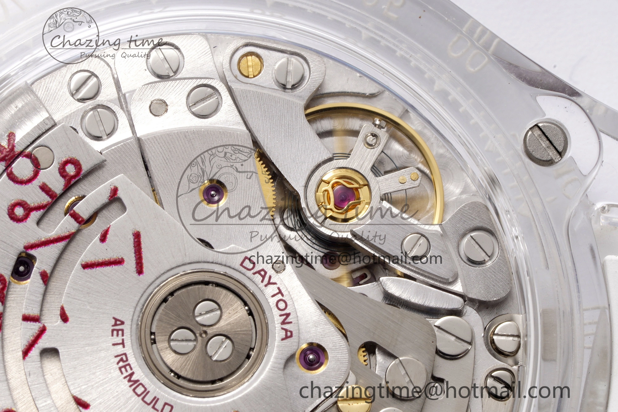 Daytona Transparent IPK Best Edition Transparent Red Dial on White Rubber Strap SA4130