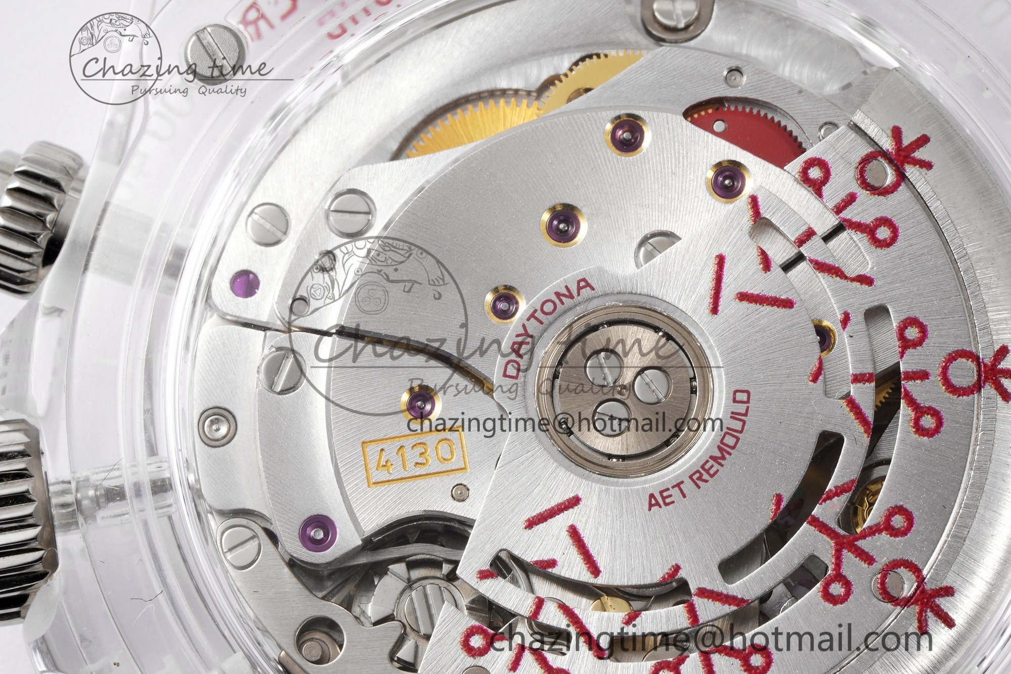 Daytona Transparent IPK Best Edition Transparent Red Dial on White Rubber Strap SA4130