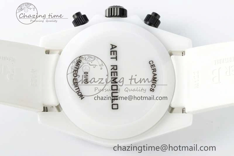 Daytona White Ceramic 5GF Best Edition Meteorite Dial on White Rubber Strap A7750