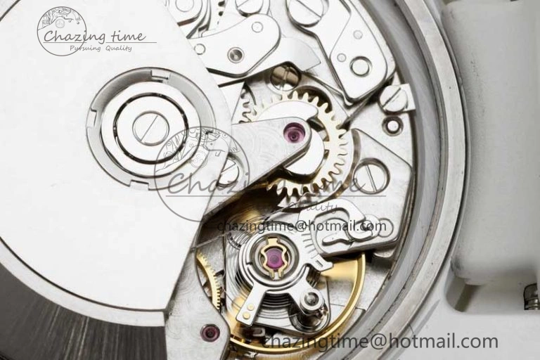 Daytona White Ceramic 5GF Best Edition Meteorite Dial on White Rubber Strap A7750
